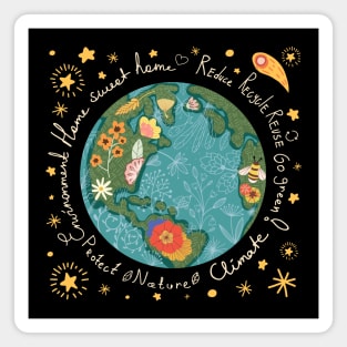 earth floral design Magnet